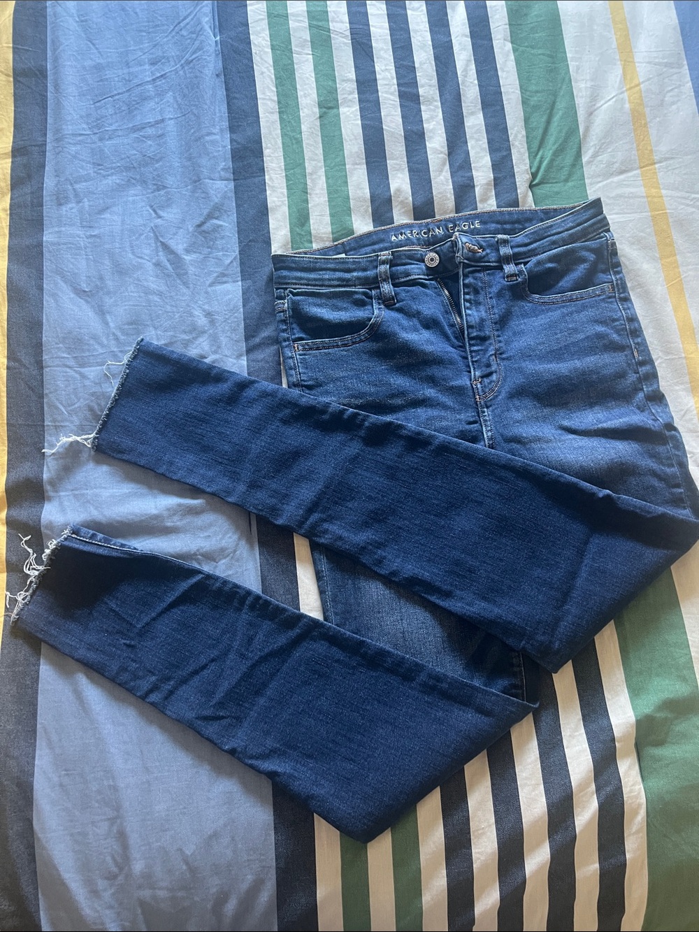 American Eagle Outfitters Dark Indigo High-Rise Skinny Jeans